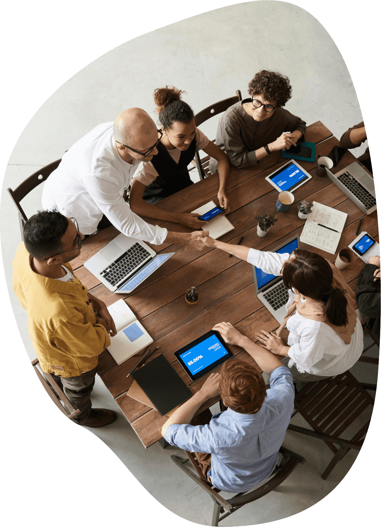 A team of designers working together at a table